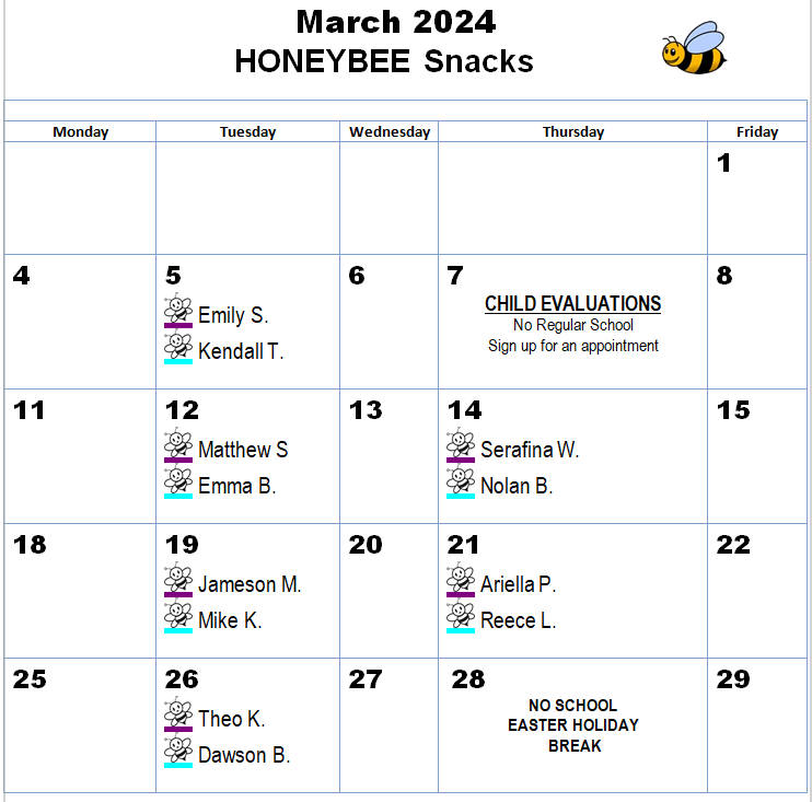 honeybee snacks mar 2023