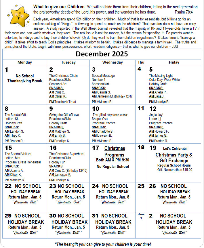 star activity dec 2025