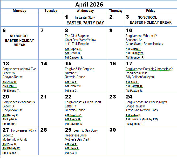 sunbeam activity april 2026